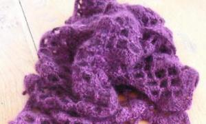 Жіночий ажурний шарф гачком, схема та опис