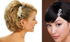 Fotografie de coafuri pentru păr scurt pentru o sărbătoare pentru femei, seară pentru o nuntă, vacanță, absolvire